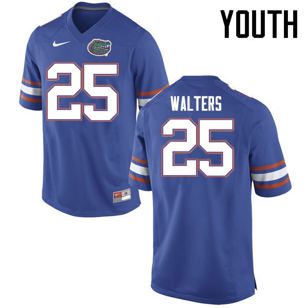 Florida Gators Youth #25 Brady Walters College Football Jerseys Blue